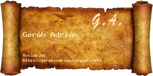 Geréb Adrián névjegykártya
